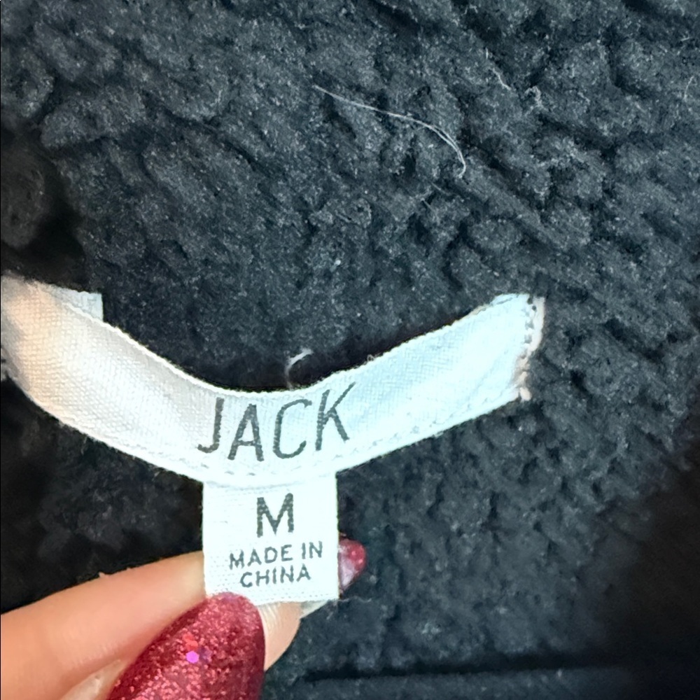 Jack by BB Dakota - Med -  Black Faux Suede Sherpa Vest - metallic sheen on one - Picture 2 of 5